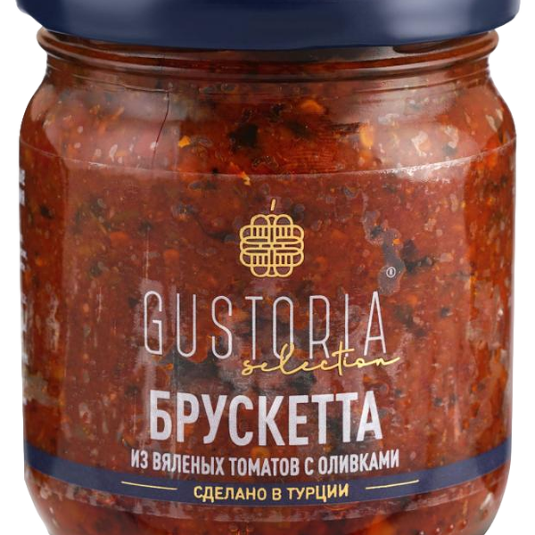 Брускетта Gustoria из вяленых томатов с оливками, 220г