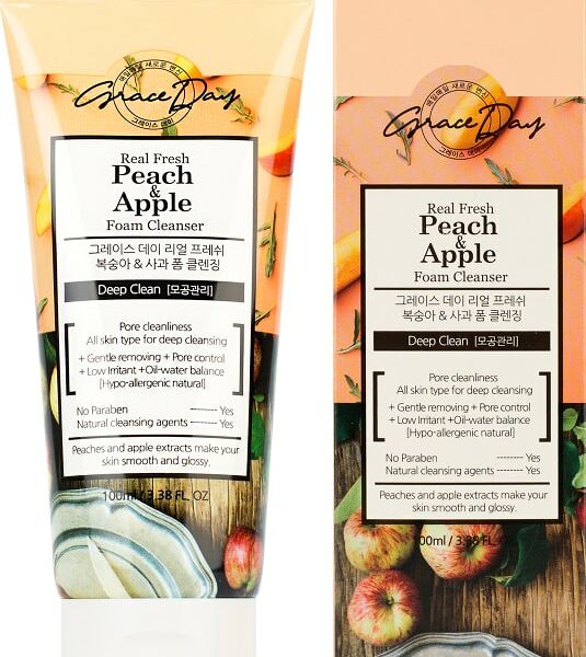 Пенка для умывания Grace Day глубоко очищающая с экстрактами персика и яблока 100мл