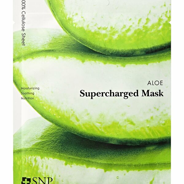 Маска тканевая SNP Aloe Supercharged успокаивающая с экстрактом алое вера, 25 мл
