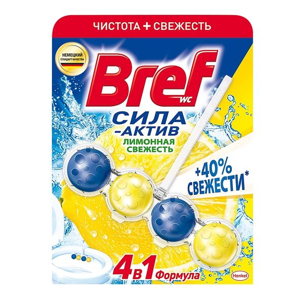 Блок для унитаза Bref Сила-Актив Лимонная свежесть