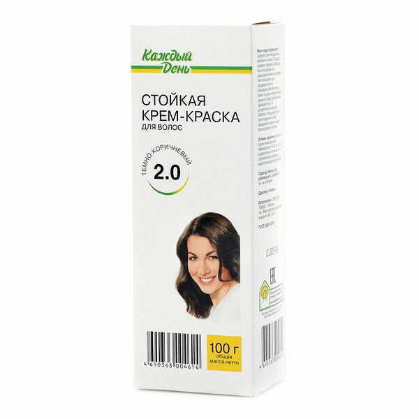 Крем-краска для волос Каждый день Темно коричневый тон 2.0