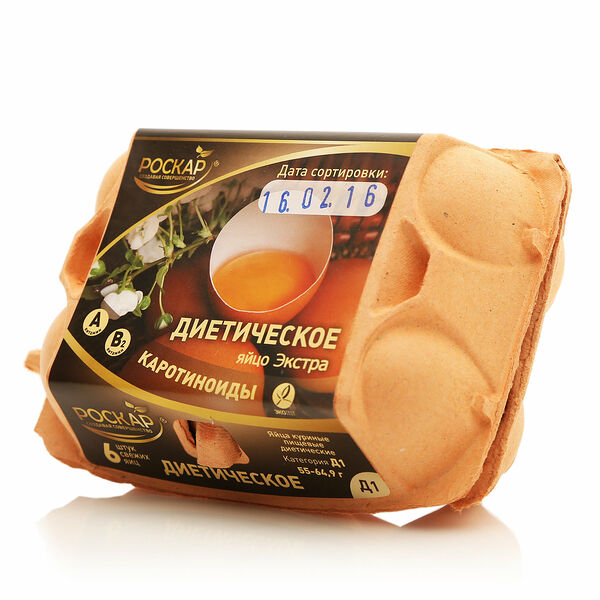 Яйцо куриное Диетическое Экстра ТМ Роскар, 6 шт