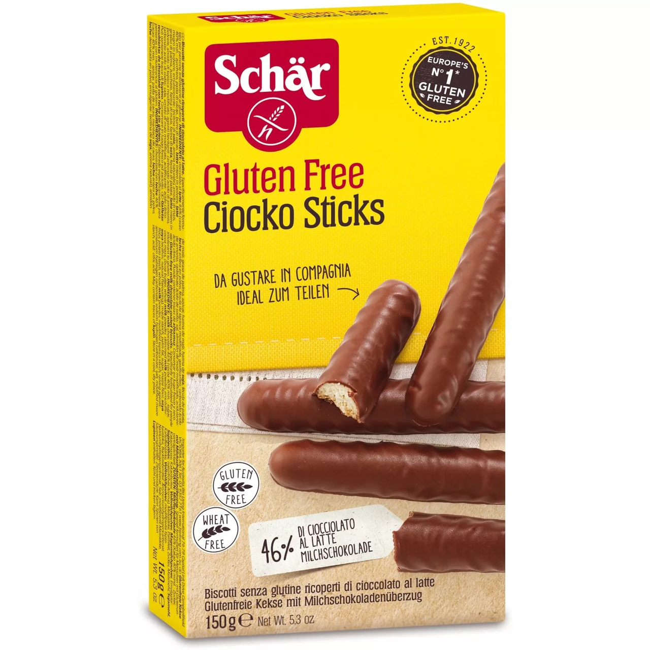 Шоколадные палочки Schar Cioko Sticks без глютена, 150 г