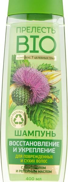 Шампунь для волос Прелесть Bio Восстановление и укрепление с репейным маслом 400мл