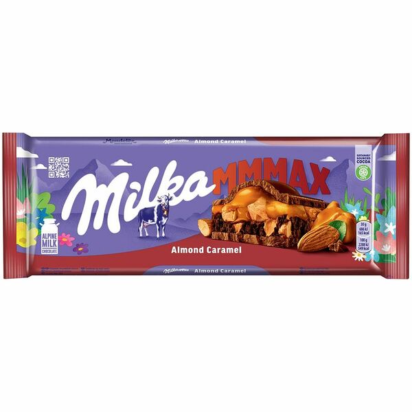 Шоколад молочный Milka с миндальной и карамельной начинкой и кусочками солёного миндаля, 300 г