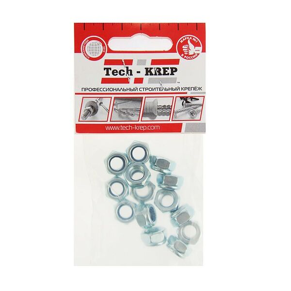 Гайка DIN 985 М8 мм TECH-KREP, оцинкованная, 14шт