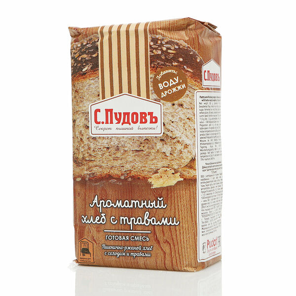 Готовая смесь Ароматный хлеб с травами С.Пудовъ, 500 г