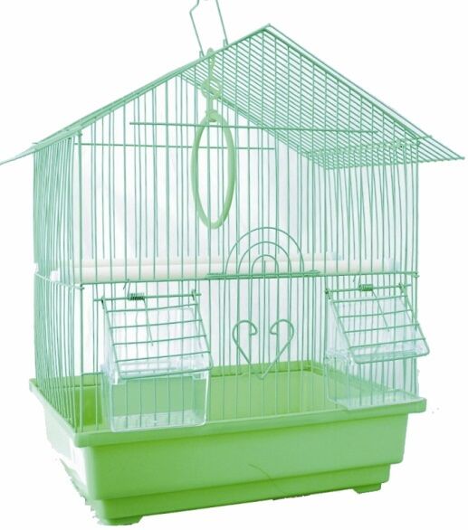Клетка для птиц домик №1, укомплектованная 30 х 23 х 39 см.