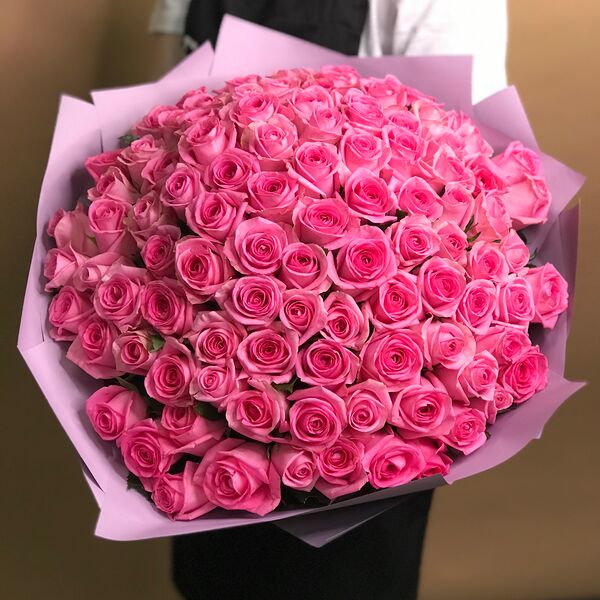 Букет из 101 розовой розы (40 см)