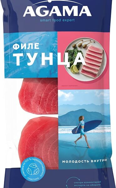 Тунец Agama филе без кожи замороженное 400г