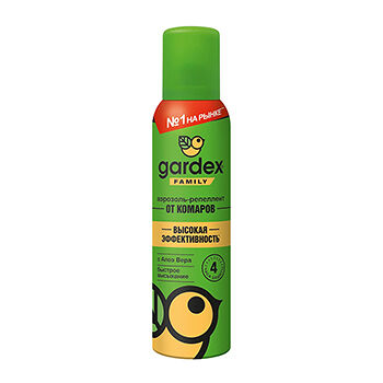 Gardex Family аэрозоль от комаров с алоэ вера 150 мл 