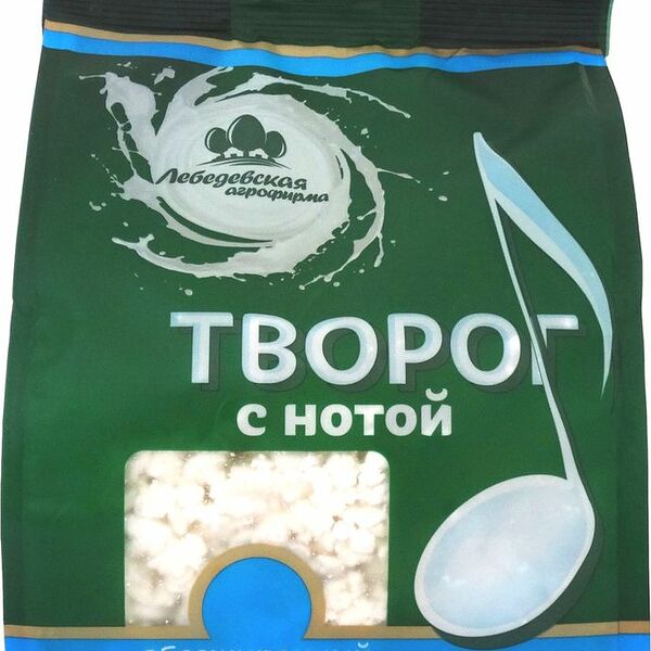 Творог Лебедевская Агрофирма с нотой обезжиренный 390 г