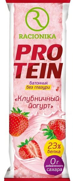 Батончик Racionika Protein высокобелковый Клубничный йгогурт 45г