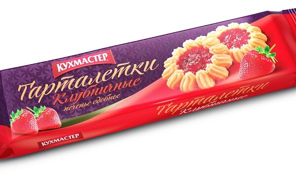 Печенье сдобное Кухмастер Тарталетки Клубничные 240 г