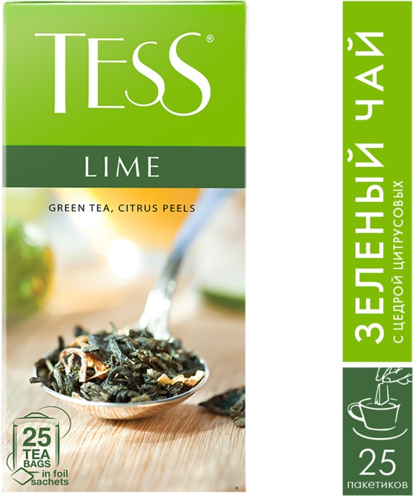 

Чай зелёный Tess Lime 25 пакетиков 37.5 г
