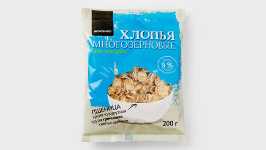 Хлопья многозерновые Вкусвилл для завтрака, 200г