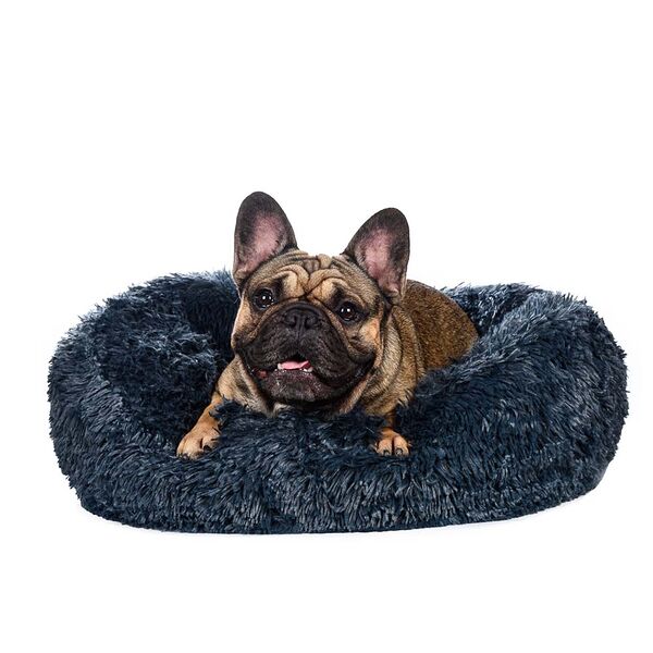 Лежак для кошек и собак круглый кошек и собак мелких и средних пород Rurri, 70 см, серый