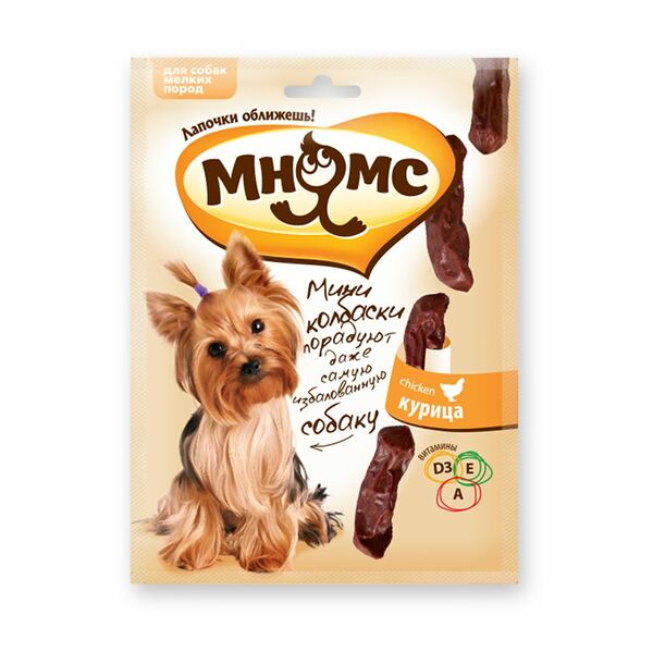 Лакомство для собак мелких пород Мнямс Pro Pet мини-колбаски Курица