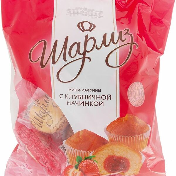 Мини-маффины Шарлиз с клубничной начинкой 433г