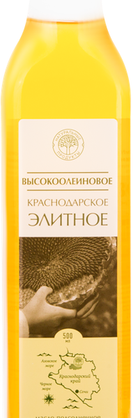 Масло подсолнечное нерафинированное высокоолеиновое Натуральные продукты Краснодарское элитное холодного отжима
