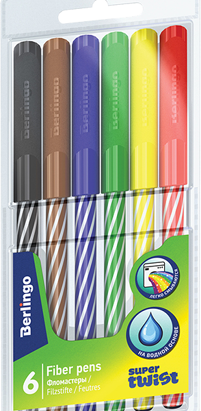 Фломастеры Berlingo Super Twist 6 цветов