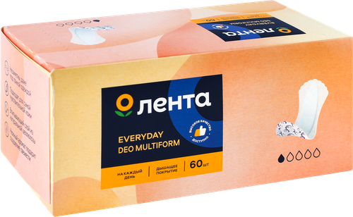 

Прокладки гигиенические Лента Everyday Multiform Deo для ежедневного использования 60 шт
