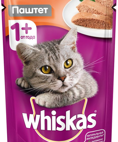 Whiskas пауч для кошек (паштет) Телятина