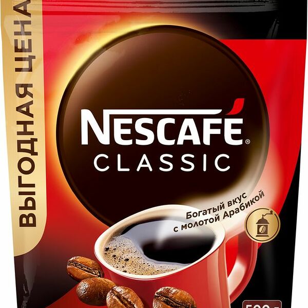Кофе Nescafe Classic растворимый с добавлением молотой арабики