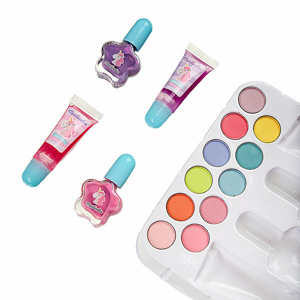 MARTINELIA Средний кейс с косметикой Маленький единорог (Тени 11 х 0,6 г + Блеск 2 х 4 мл + Лак 2 x 3 мл)