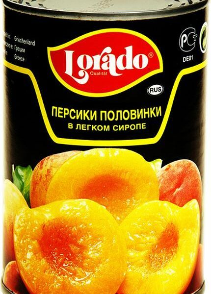 Персики в легком сиропе Lorado половинки
