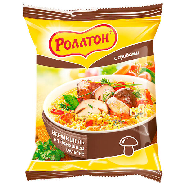 Вермишель роллтон 60 г б/п белые грибы