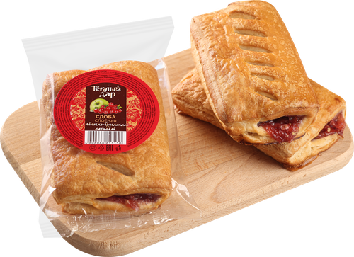 

Сдоба слоеная Теплый дар с яблочно-брусничной начинкой 75 г