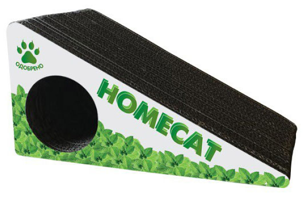 Когтеточка для кошек HOMECAT треугольник малый с кошачьей мятой, 30х14х17 см