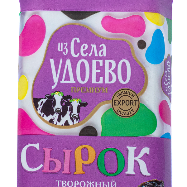 Сырок творожный ИЗ СЕЛА УДОЕВО с изюмом 12%, без змж