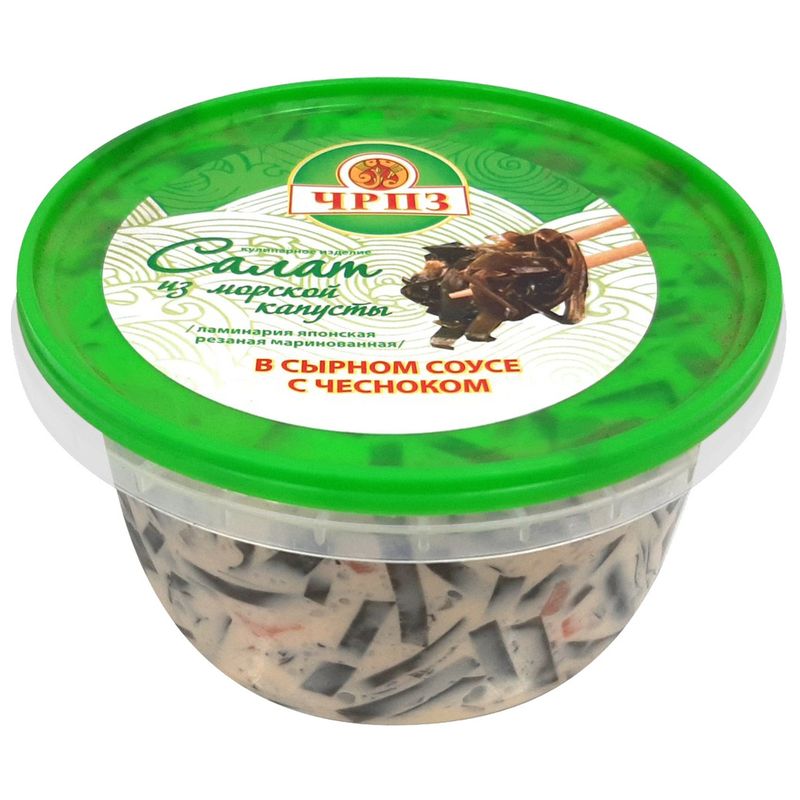 

Салат из морской капусты ЧРПЗ в сырном соусе с чесноком