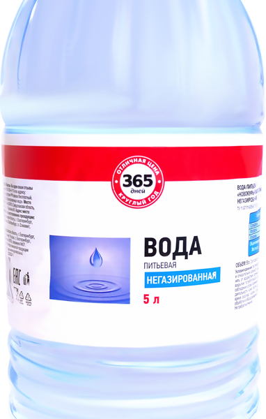 Вода минеральная 365 ДНЕЙ природная столовая негазированная, 5л