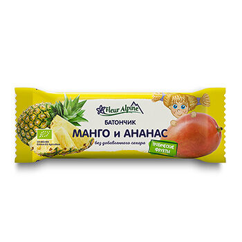Батончик Тропический Fleur Alpine Манго и Ананас для всей семьи