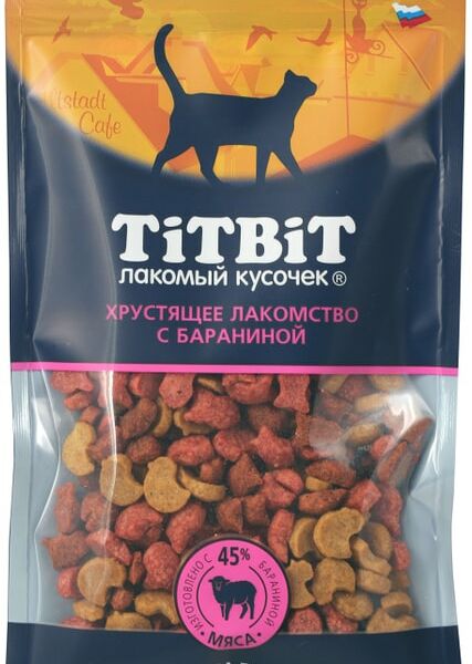 Лакомство для кошек TiTBiT хрустящее с бараниной 60г