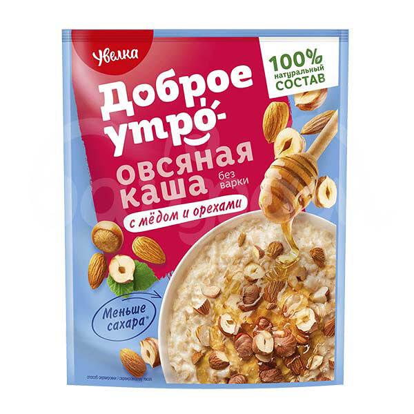 Каша Увелка 40гр Овсяная Мед Орехи пакет