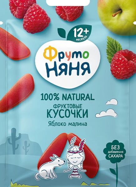 Фруктовые кусочки ФрутоНяня Яблоко Малина 15г
