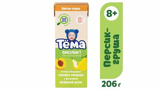 Биолакт детский Тёма персик-груша 3%, без змж