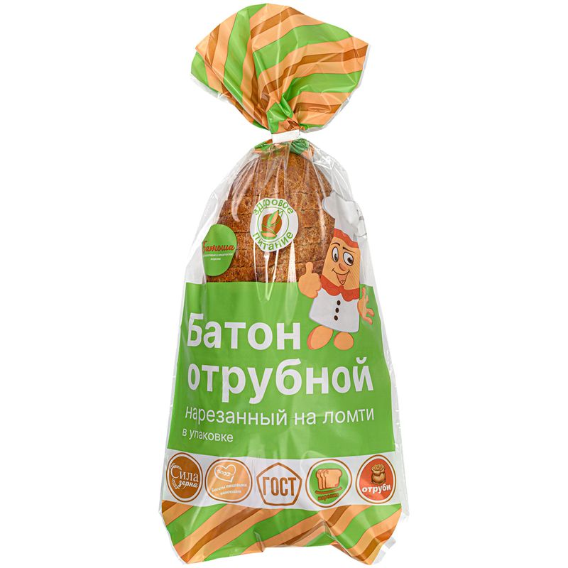

Батон БАТОША Отрубной, в нарезке
