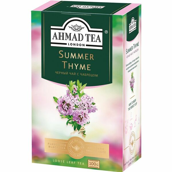 Чай черный AHMAD TEA Summer Thyme с чабрецом байховый листовой, 100 г