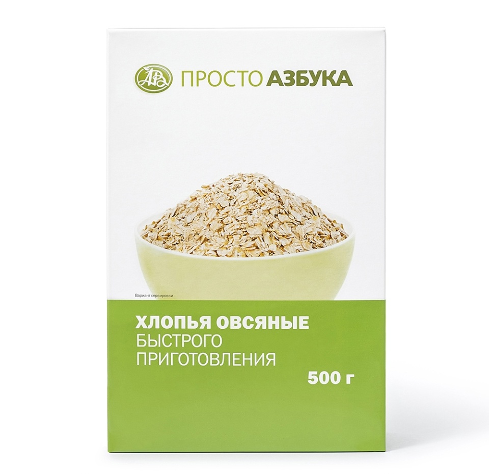 

Хлопья Просто Азбука овсяные, быстрого приготовления 3 мин 500 г, Россия