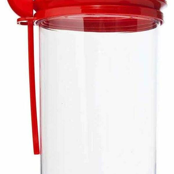 Банка для сыпучих продуктов Полимербыт с ложкой красный