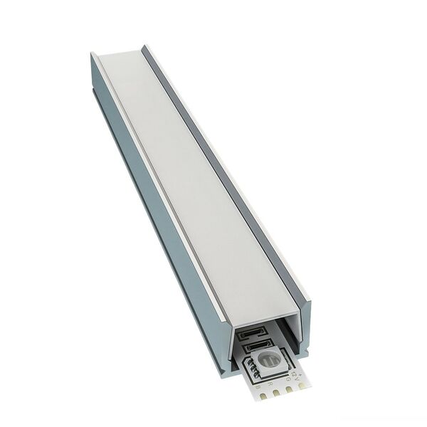 Профиль для светодиодной ленты, прямой, накладной, алюминиевый, серебро, 1 м