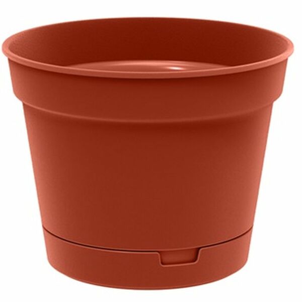 Горшок для цветов Mint с поддоном, 2.3 л, терракотовый