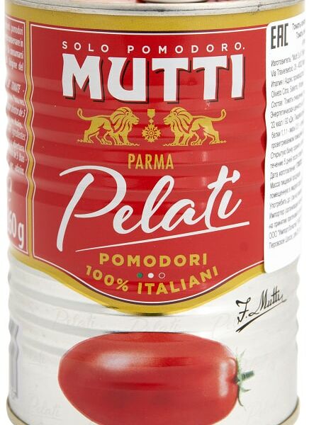 Томаты Mutti целые очищенные в томатном соке 400г