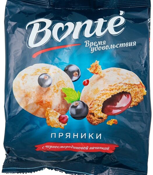 Пряники Bonte с черносмородиновой начинкой 300г