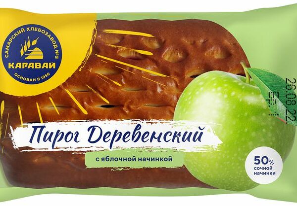 Пирог Каравай Деревенский с яблочной начинкой